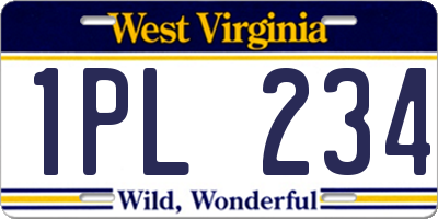 WV license plate 1PL234