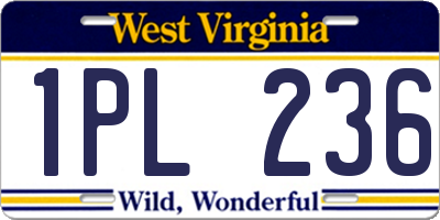 WV license plate 1PL236