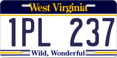 WV license plate 1PL237