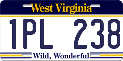 WV license plate 1PL238