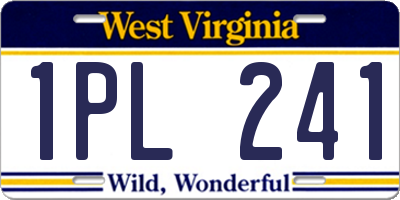 WV license plate 1PL241