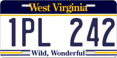 WV license plate 1PL242