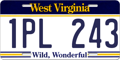 WV license plate 1PL243