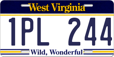 WV license plate 1PL244