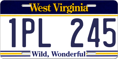 WV license plate 1PL245