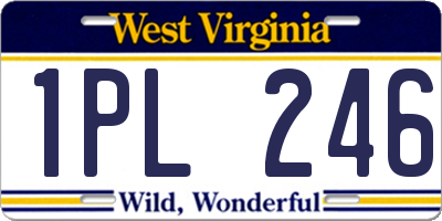 WV license plate 1PL246