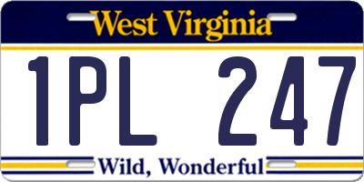 WV license plate 1PL247