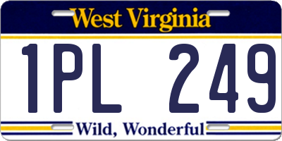 WV license plate 1PL249