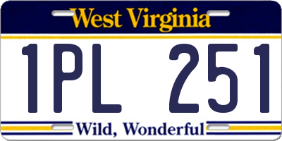 WV license plate 1PL251