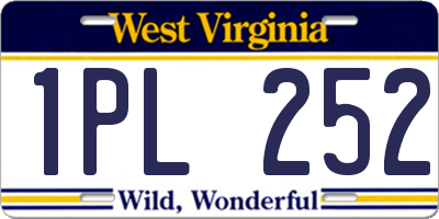 WV license plate 1PL252