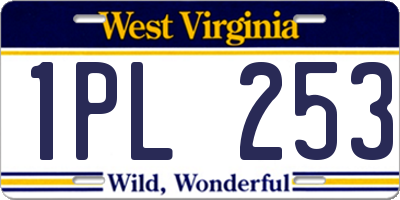 WV license plate 1PL253
