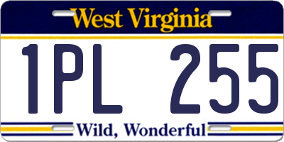 WV license plate 1PL255