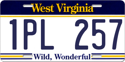 WV license plate 1PL257