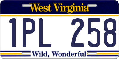 WV license plate 1PL258