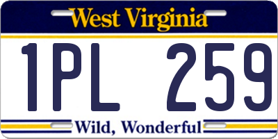 WV license plate 1PL259