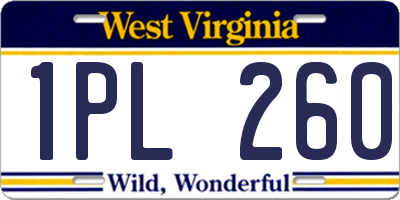 WV license plate 1PL260