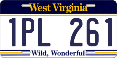 WV license plate 1PL261