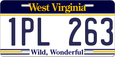 WV license plate 1PL263