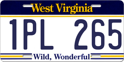 WV license plate 1PL265