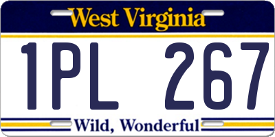 WV license plate 1PL267