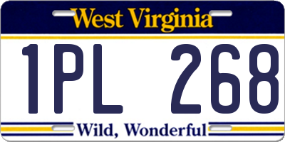 WV license plate 1PL268