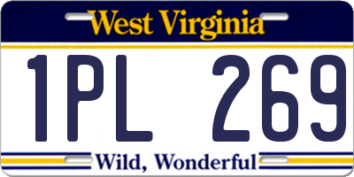 WV license plate 1PL269