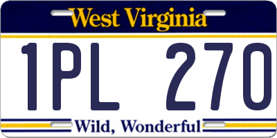 WV license plate 1PL270