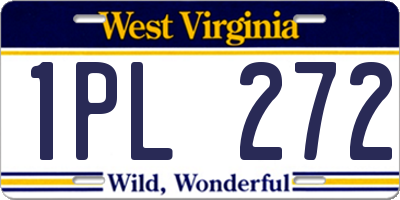 WV license plate 1PL272