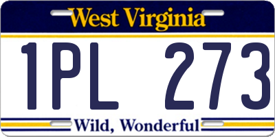 WV license plate 1PL273