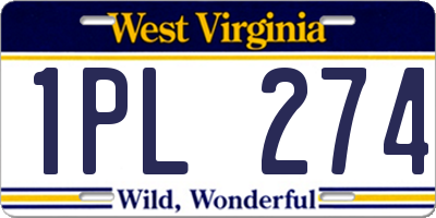 WV license plate 1PL274
