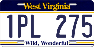WV license plate 1PL275