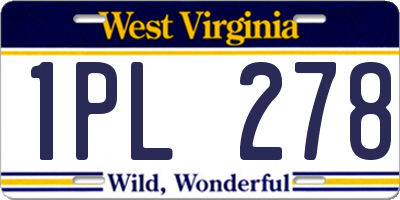 WV license plate 1PL278