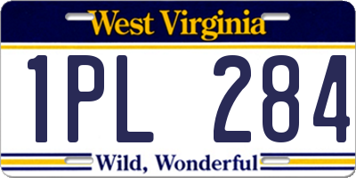 WV license plate 1PL284