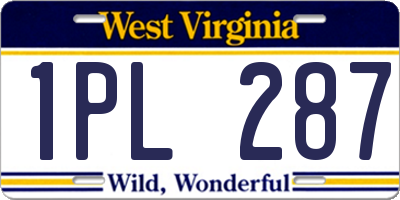 WV license plate 1PL287