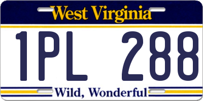 WV license plate 1PL288