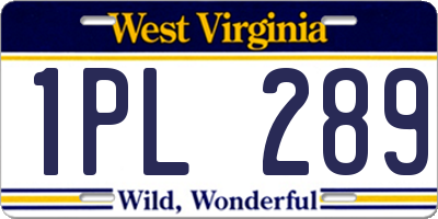 WV license plate 1PL289