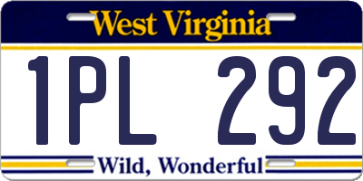 WV license plate 1PL292