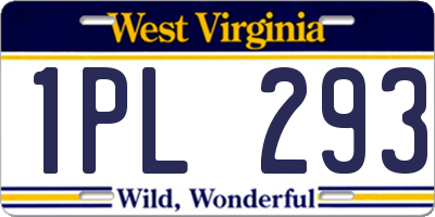 WV license plate 1PL293