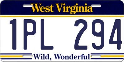 WV license plate 1PL294