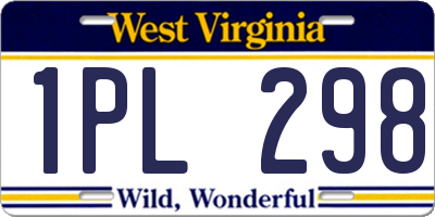 WV license plate 1PL298