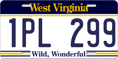 WV license plate 1PL299