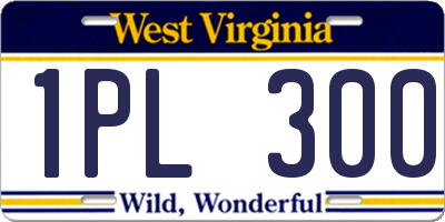 WV license plate 1PL300