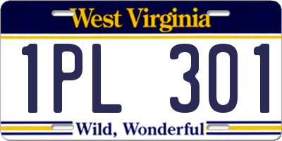 WV license plate 1PL301