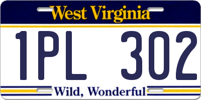WV license plate 1PL302