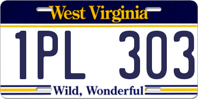 WV license plate 1PL303