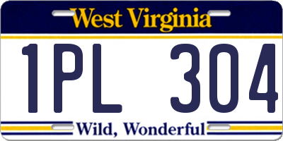 WV license plate 1PL304