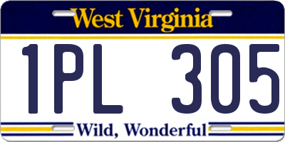 WV license plate 1PL305
