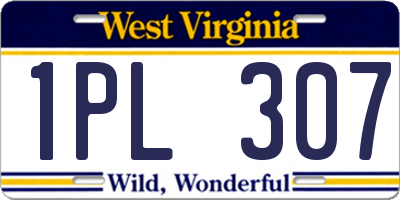 WV license plate 1PL307
