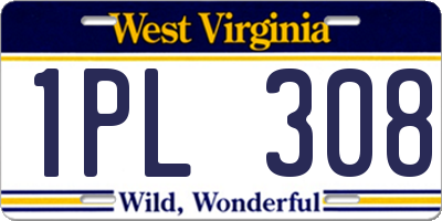 WV license plate 1PL308