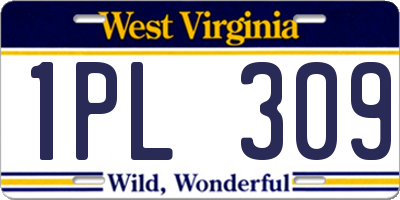 WV license plate 1PL309